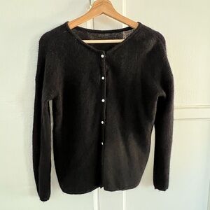 Sezane Black Light Knit Cardigan
